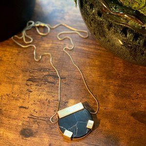 Black Marble Pendant Necklace